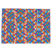 Farbenfrohe geometrische Geschenktasche mit lebend Große Geschenktüte (Rückseite)