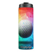 Farbenfrohe Geometrische Golf Ball Kunst Thermosbecher (Vorderseite)