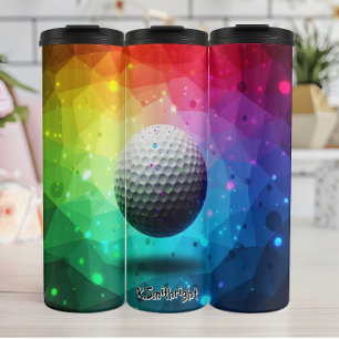 Farbenfrohe Geometrische Golf Ball Kunst Thermosbecher