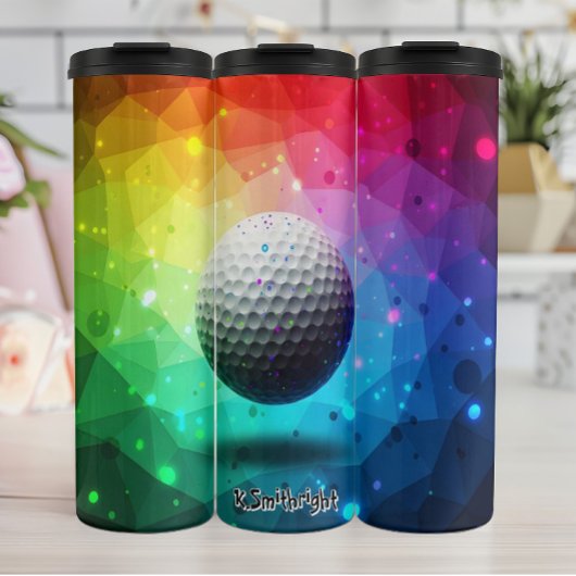 Farbenfrohe Geometrische Golf Ball Kunst Thermosbecher
