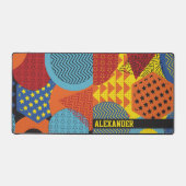 Farbenfrohe geometrische Individuelle Name Kinderm Schreibtischunterlage (Vorderseite)