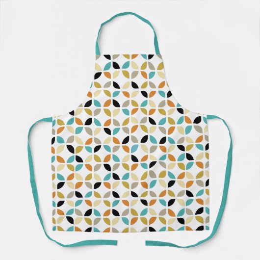 Farbenfrohe geometrische Kreise Muster Mitte Jahrh Schürze (Vorderseite)