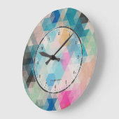 Farbenfrohe geometrische Kuben Große Wanduhr (Winkel)