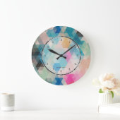 Farbenfrohe geometrische Kuben Große Wanduhr (Zuhause)