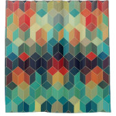 Farbenfrohe geometrische Kuben Modernes Muster Duschvorhang (Vorderseite)