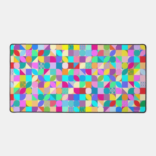 Farbenfrohe geometrische Kunst, Fun Modern Trendy Schreibtischunterlage (Vorderseite)