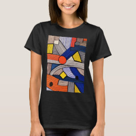Farbenfrohe geometrische Linien HandGezeichnet T - T-Shirt