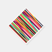 Farbenfrohe geometrische Linien Streifen Multi Serviette (Ecke)