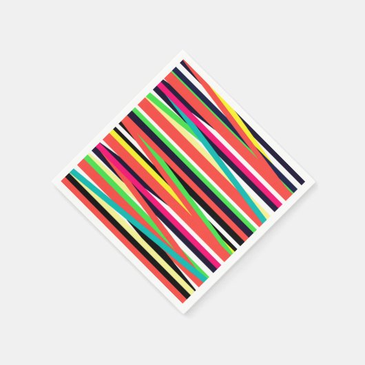 Farbenfrohe geometrische Linien Streifen Multi Serviette (Ecke)
