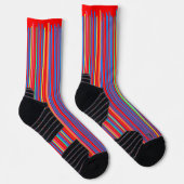 Farbenfrohe geometrische Linienführung Socken (Rechts)