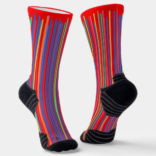 Farbenfrohe geometrische Linienführung Socken