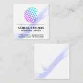 Farbenfrohe geometrische Lücke Quadratische Visitenkarte (Vorne/Hinten)