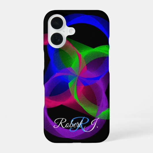 Farbenfrohe geometrische Mischung iPhone 16 Hülle (Rückseite)