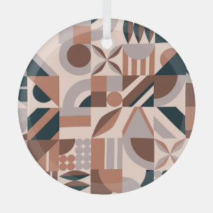 Farbenfrohe geometrische Mosaik, abstrakter Hinter Ornament Aus Glas