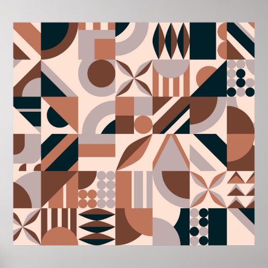 Farbenfrohe geometrische Mosaik, abstrakter Hinter Poster (Vorne)