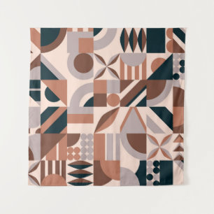 Farbenfrohe geometrische Mosaik, abstrakter Hinter Wandteppich