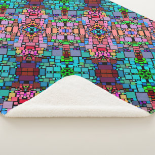 Farbenfrohe geometrische Mosaikdecke Sherpadecke