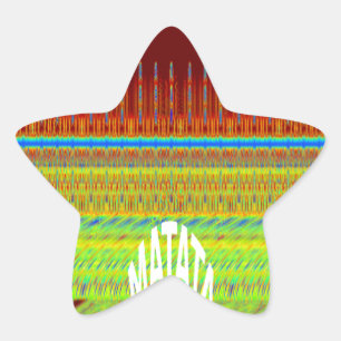 Farbenfrohe geometrische Motive Kunstdrucken Stern-Aufkleber