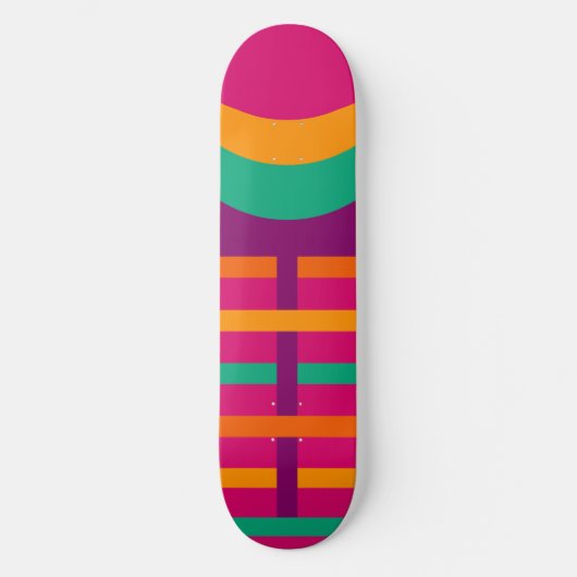 Farbenfrohe geometrische Muster Girly Skateboard (Vorderseite)