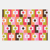 Farbenfrohe geometrische Muster in Retro-Rosa Geschenkpapier Set (Vorderseite 3)