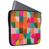 Farbenfrohe geometrische Muster Retro Mitte Jahrhu Laptopschutzhülle (Vorne Rechts)