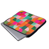 Farbenfrohe geometrische Muster Retro Mitte Jahrhu Laptopschutzhülle (Vorne Knopf)