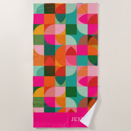 Farbenfrohe geometrische Muster Retro mittelalterl Strandtuch