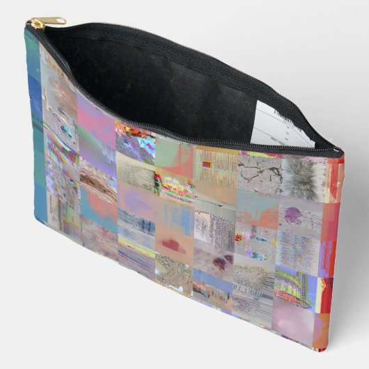 Farbenfrohe geometrische Patchwork-Accessoiretasch Zubehörtasche (Offen)