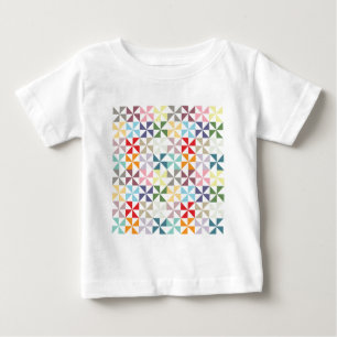 Farbenfrohe geometrische Pinwheel Baby T-shirt