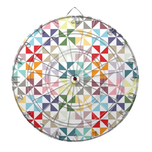 Farbenfrohe geometrische Pinwheel Dartscheibe (vorne)