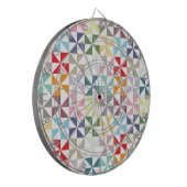Farbenfrohe geometrische Pinwheel Dartscheibe (Vorderseite Links)