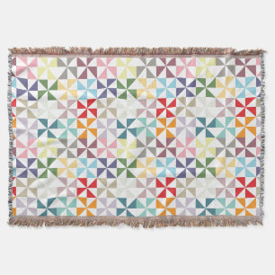 Farbenfrohe geometrische Pinwheel Decke