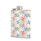 Farbenfrohe geometrische Pinwheel Flachmann (Links)