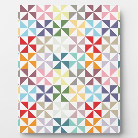 Farbenfrohe geometrische Pinwheel Fotoplatte (Vorderseite)