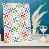 Farbenfrohe geometrische Pinwheel Fotoplatte (Seite)