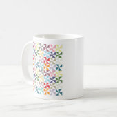 Farbenfrohe geometrische Pinwheel Kaffeetasse (Vorderseite Links)