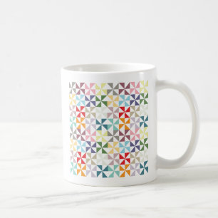 Farbenfrohe geometrische Pinwheel Kaffeetasse