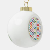 Farbenfrohe geometrische Pinwheel Keramik Kugel-Ornament (Links)