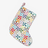 Farbenfrohe geometrische Pinwheel Kleiner Weihnachtsstrumpf (Vorderansicht (hängend))