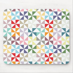 Farbenfrohe geometrische Pinwheel Mousepad