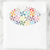 Farbenfrohe geometrische Pinwheel Ovaler Aufkleber (Tasche)