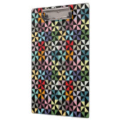 Farbenfrohe geometrische Pinwheel Schwarz und Weiß Klemmbrett (Links)