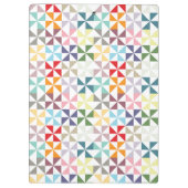 Farbenfrohe geometrische Pinwheel Schwarz und Weiß Klemmbrett (Rückseite)