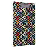 Farbenfrohe geometrische Pinwheel Schwarz und Weiß Klemmbrett (Rechts)