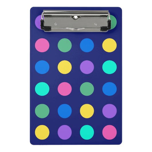 Farbenfrohe geometrische Punkte Mini Klemmbrett (Vorderseite)