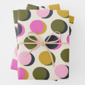 Farbenfrohe geometrische Punkte Muster für Retro-g Geschenkpapier Set (Beispiel)