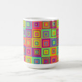 Farbenfrohe geometrische Quadrate Kaffeetasse (Mittel)