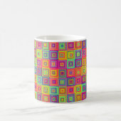 Farbenfrohe geometrische Quadrate Kaffeetasse (Mittel)