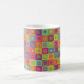 Farbenfrohe geometrische Quadrate Kaffeetasse (Mittel)