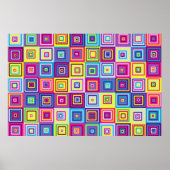 Farbenfrohe geometrische Quadrate Poster (Vorne)